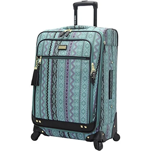 Steve Madden Luggage Large 28" Expandable Softside Suitcase With Spinner Wheels (Legends Turquoise)