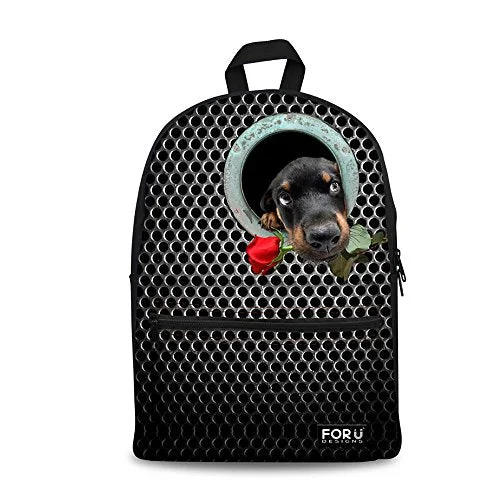 Youngerbaby Cute Dog Printing Backpack Unisex School Bag For Teens Boys Students