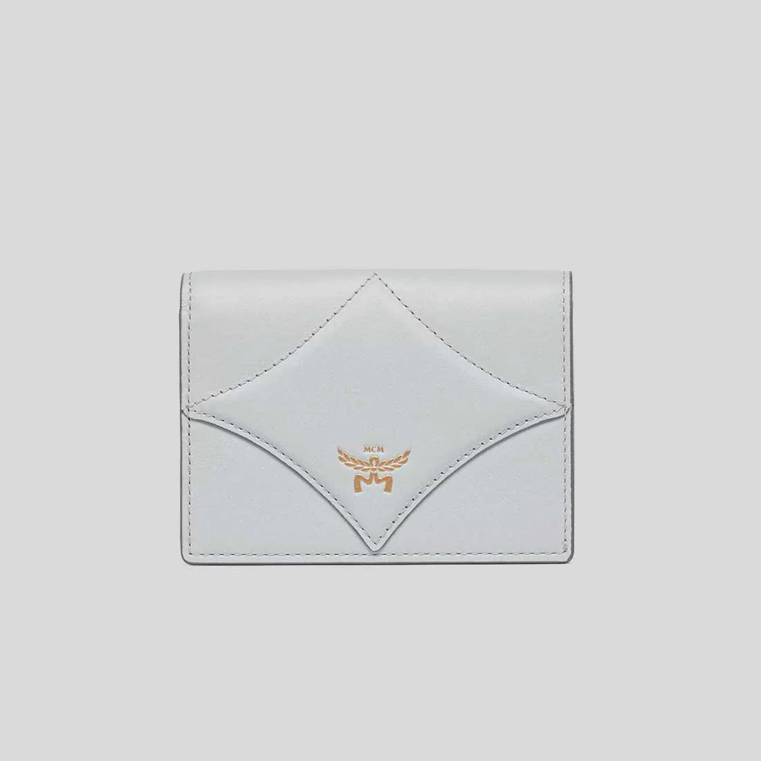 MCM Diamond Wallet in Calf Leather Ice Grey RB-MYSEAAK01FR001