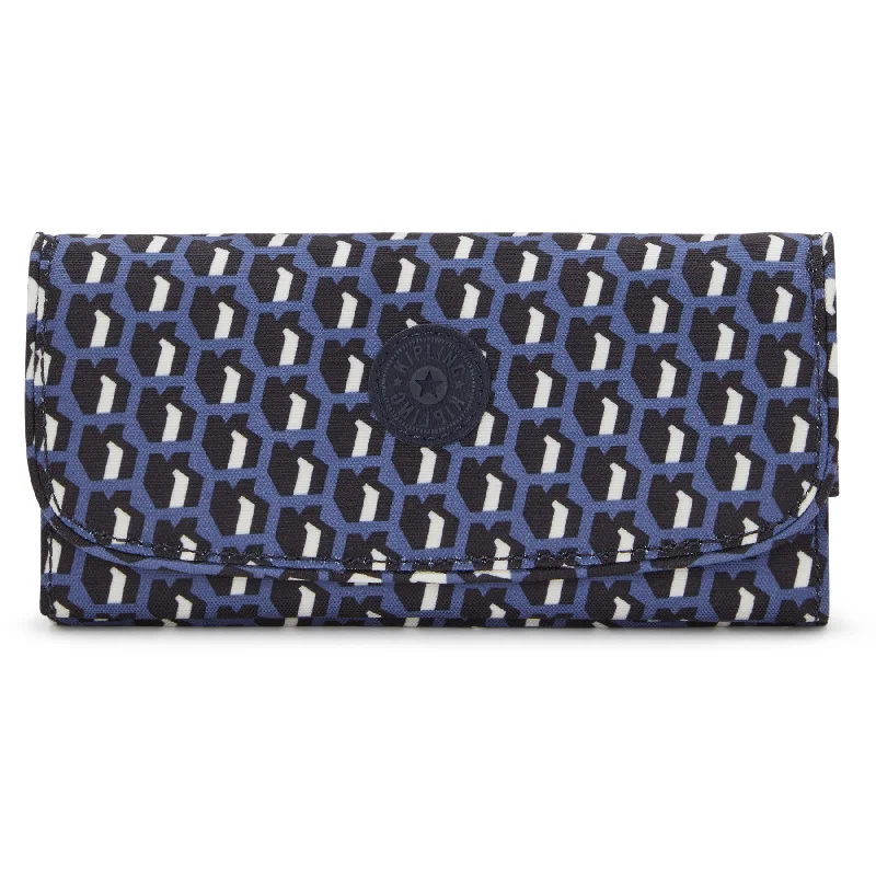 Kipling Money Land Snap Wallet - 3D K Blue Print