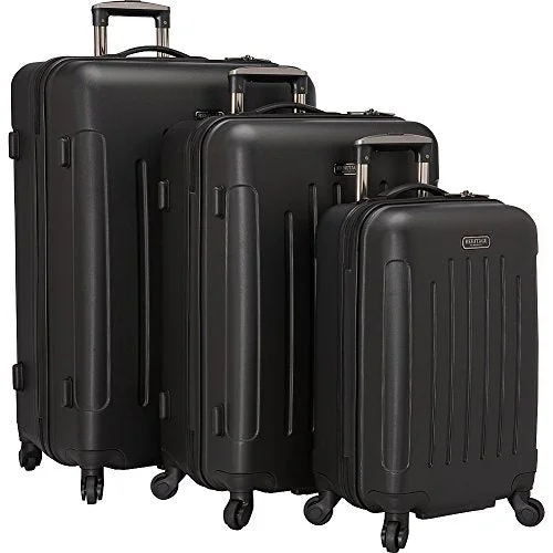 Heritage Lincoln Park 3 Piece Luggage Set, Black