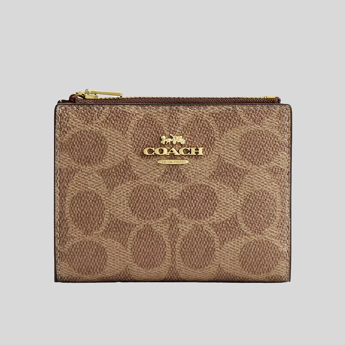 COACH Bifold Wallet In Signature Canvas Tan/Brown RS-CW803