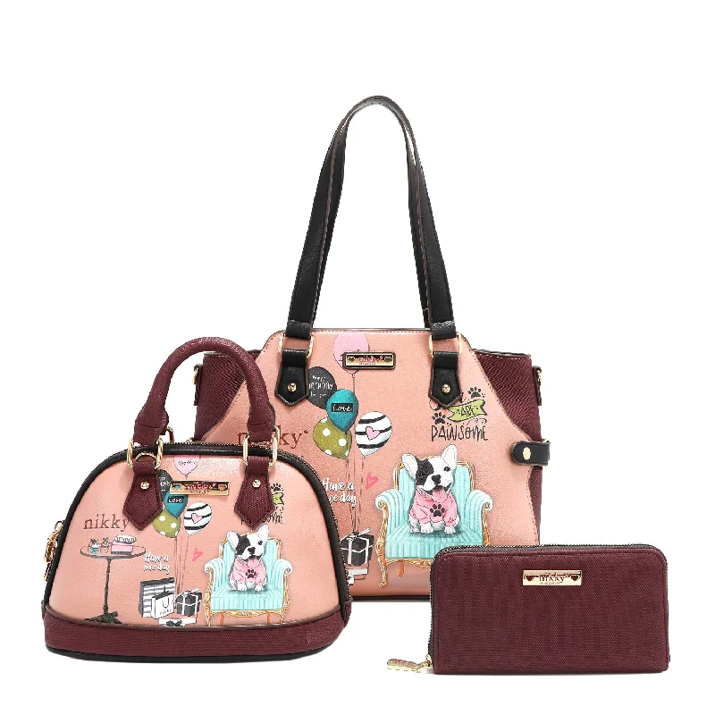 PARTY KING 3 PIECE SET (SATCHEL, CROSSBODY, WALLET)