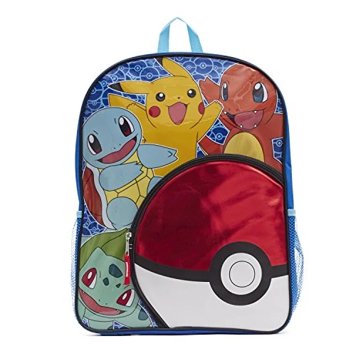 Pokemon Big Boys Pokeball Pocket 16" Backpack, Yellow/Blue, 16