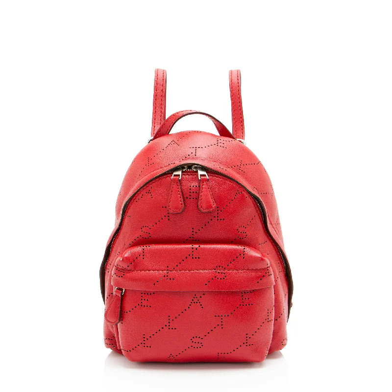 Stella McCartney Eco Alter Nappa Perforated Logo Mini Backpack