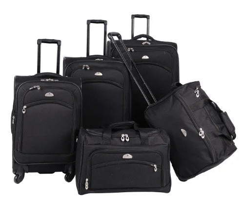 American Flyer Luggage South West Collection 5 Piece Spinner Set, Black, One Size