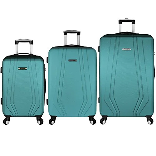 Elite Luggage Paris 3 Piece Hardside Spinner Luggage Set (Teal)