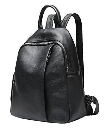 Saierlong Ladies Designer Womens Black First Layer Of Leather Daily Casual Backpack