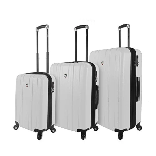 Mia Toro Italy Mantouvani Hardside Spinner Luggage 3Pc Set, White