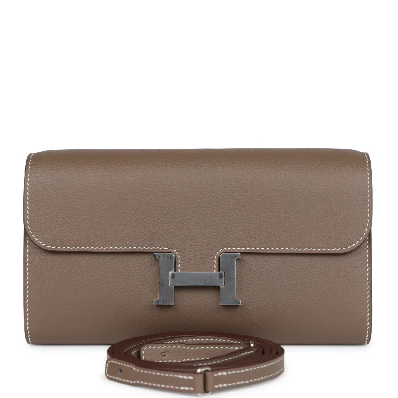 Hermes Constance Wallet To Go Etoupe Evercolor Palladium Hardware