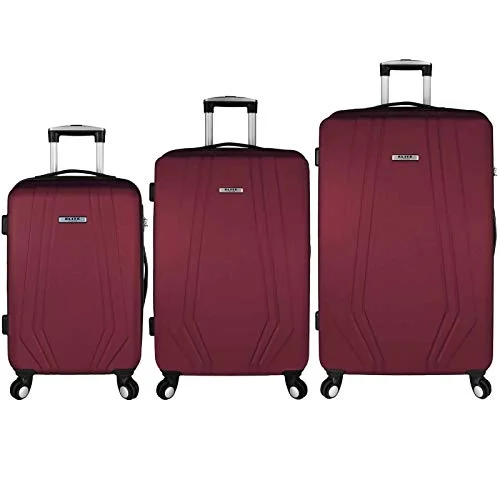 Elite Luggage Paris 3 Piece Hardside Spinner Luggage Set (Red)