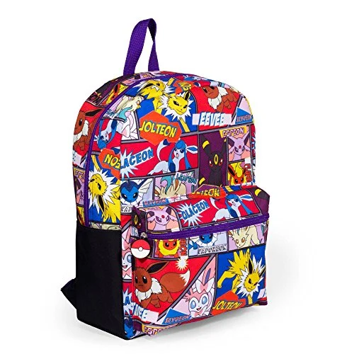 Pokemon Large 16" Comic Print Front Pocket Backpack - Kids