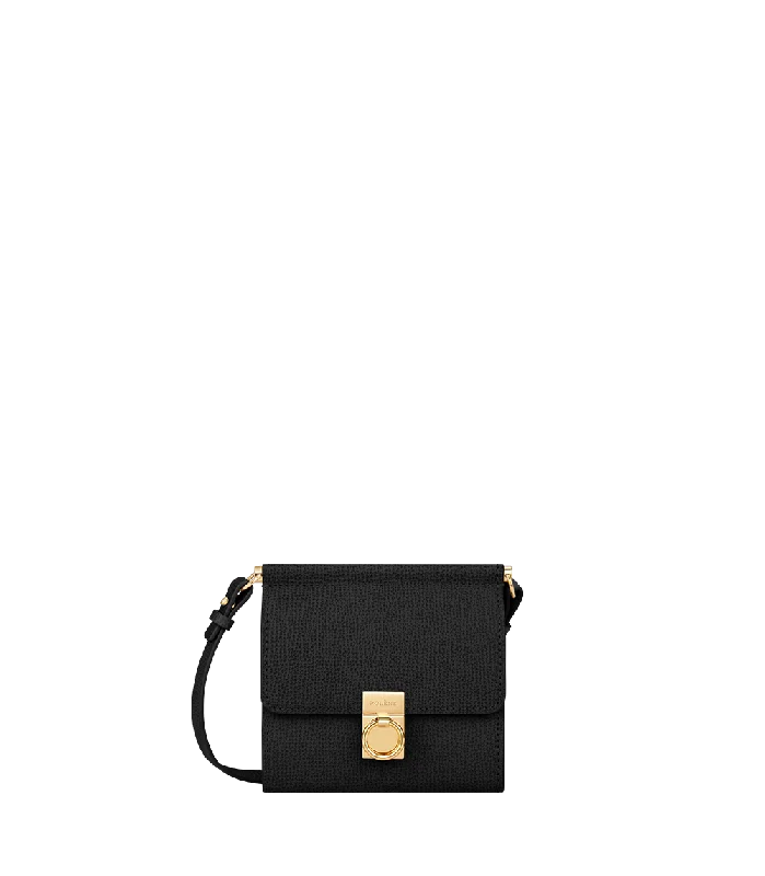 Numéro Sept Crossbody Wallet - Textured Black