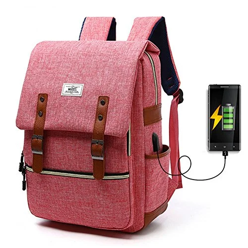 Business Canvas Laptop Backpack With Usb Charging Port School College Shoulder Bag By Yaagle