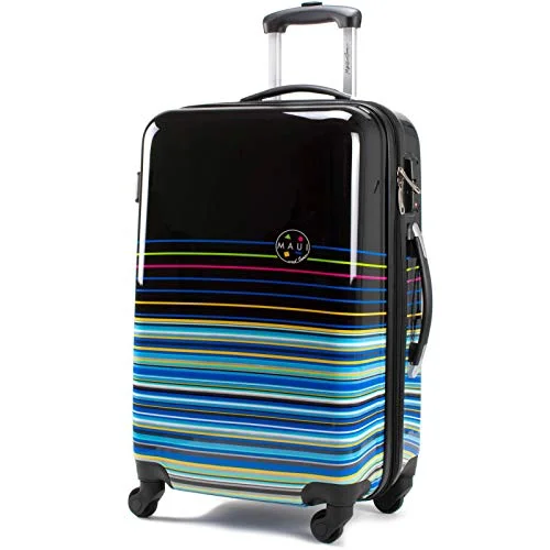 Maui and Sons Stripes Expandable Hardside Spinner Luggage with TSA Lock (24")