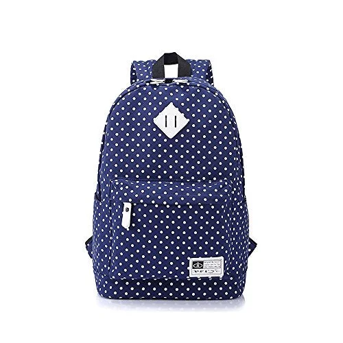 S Kaiko Canvas Backpack School Bakcpack For Women And Men Polka Dots School Bag Daypack Rucksack