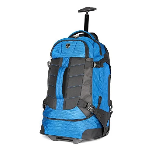 Travelers Polo & Racquet Club Aeros 21 Inch Softside Rolling Backpack, Blue