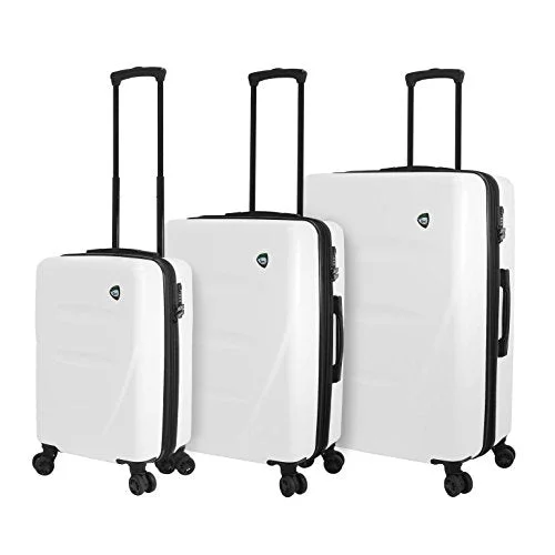 Mia Toro M1304-03Pc-Wht Italy Fassa Hardside Spinner Luggage 3 Piece Set, White