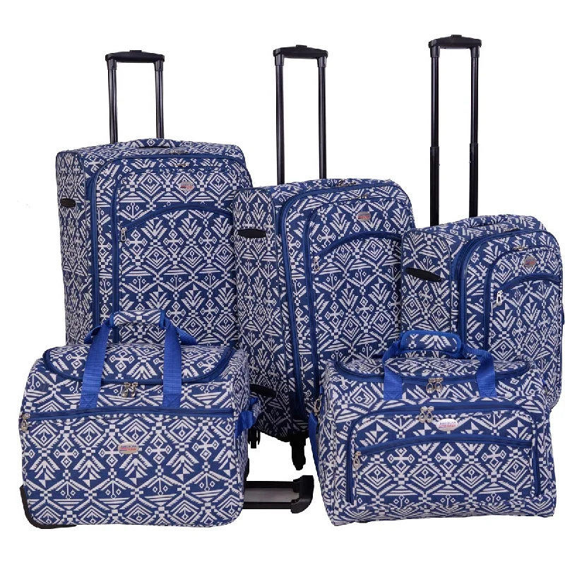 American Flyer Aztec 5Pc Spinner Luggage Set