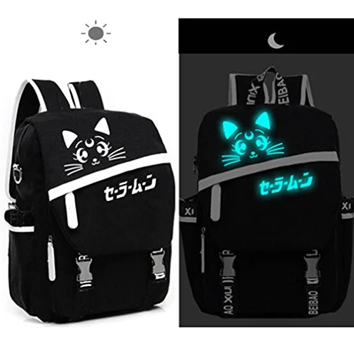 Lolita Style Moon Cat Luminous Backpack School Bag Laptop Bag