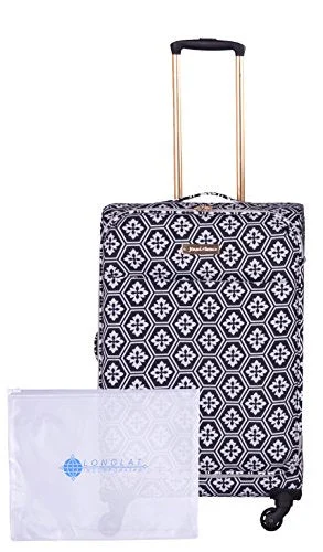 Jenni Chan Adra 2-Piece Set 24" Upright Spinner +311 Bag, Black/White