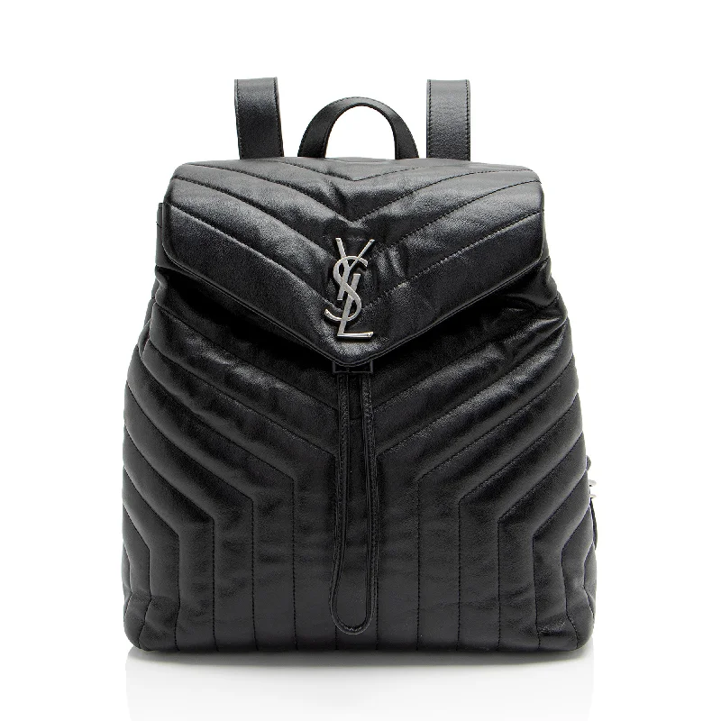 Saint Laurent Matelasse Calfskin Monogram LouLou Medium Backpack