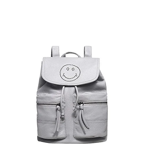 Vicenzo Leather Smile Backpack, Mirella, Grey